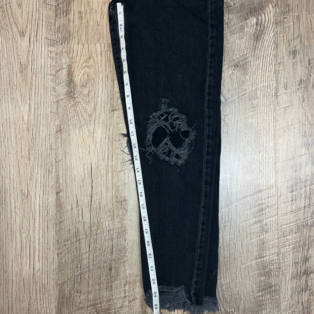Distressed Black High‎ Rise Mom Jeans - Picture 5 of 5